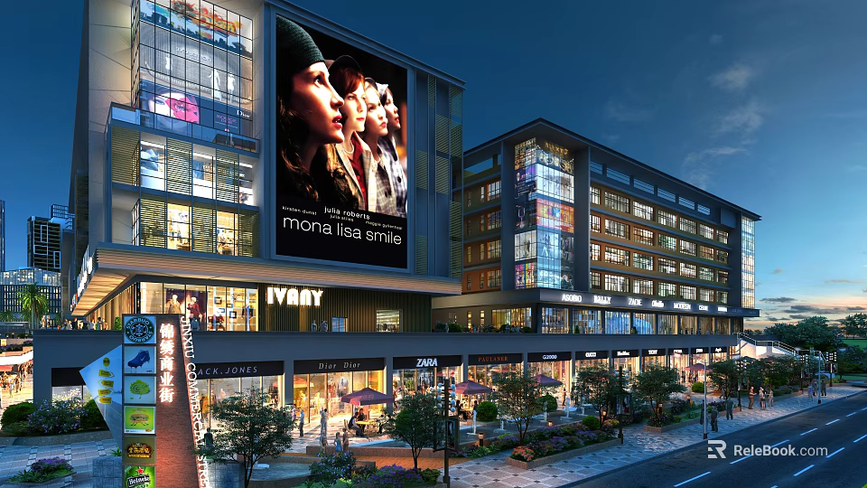 Stylish Modern Window Display With Bright Lighting And Fashionable Merchandise Design 3d model 