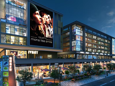 Stylish Modern Window Display With Bright Lighting And Fashionable Merchandise Design 3d model