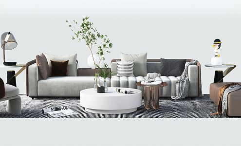 Modern Sofa Coffee Table Combination Sofa Combination 3d model