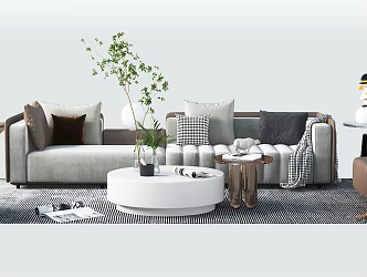 Modern Sofa Coffee Table Combination Sofa Combination 3d model