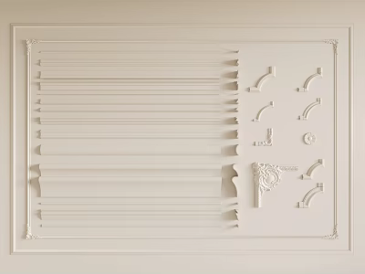 Decorative Interior Molding Lines With Various Designs And Shapes For Home Decoration 3d model