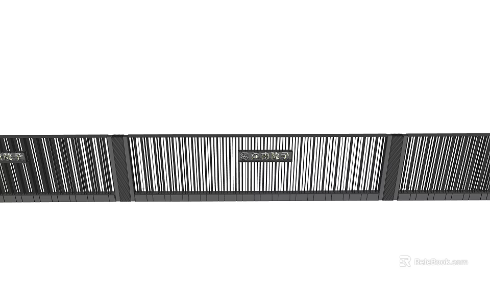 Modern Building Exterior Wall With Louvered Panels And Structured Design 3d model