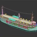 Vintage Water Transport Vessel With Multi Deck Chimney Lifebuoys And Wooden Details