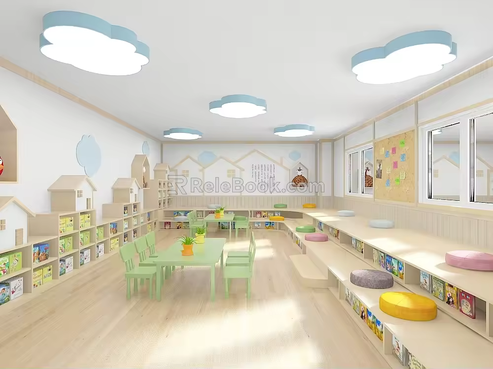 Modern Reading Room Reading Room 3d model