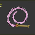 Unique Bone Spiral Weapon Featuring Intricate Skeletal Coils And Curved Design