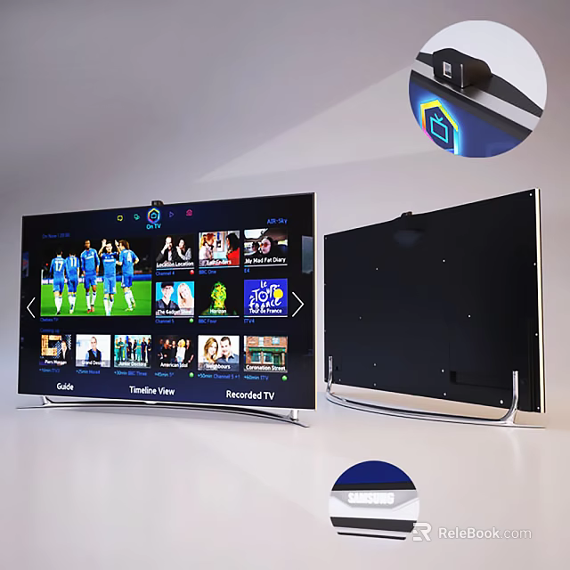 Smart LED TV With Live Sports Streaming And Sleek Stand Design 3d model 