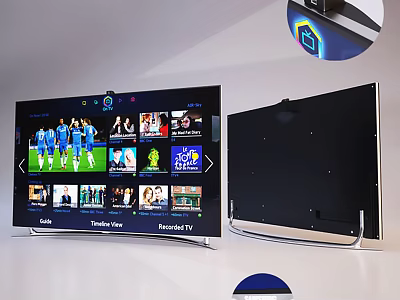 Smart LED TV With Live Sports Streaming And Sleek Stand Design 3d model