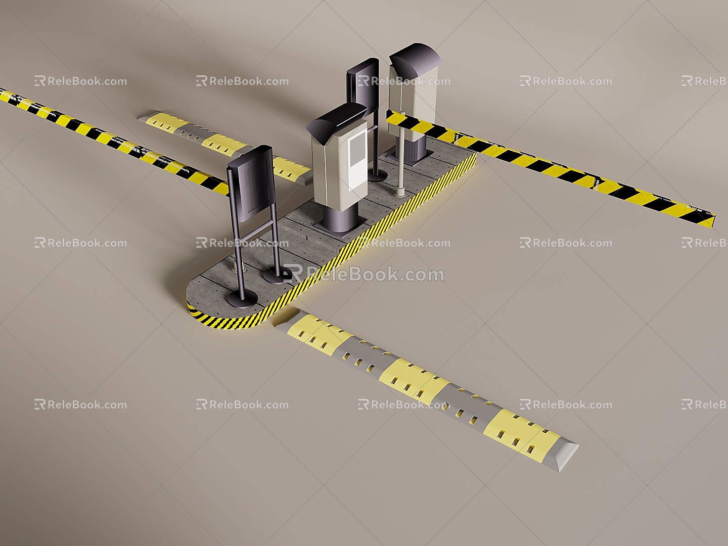 Gate Access Barrier Gate Gatekeeper 3d model