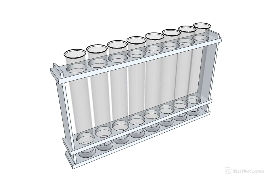 Industrial Test Tube Rack With Multiple Test Tubes And Stable Structure 3d model 
