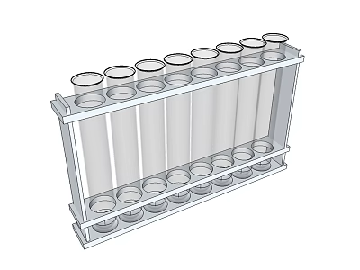 Industrial Test Tube Rack With Multiple Test Tubes And Stable Structure 3d model