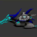 Futuristic Blue And Silver Spacecraft With Wing Design For Space Exploration