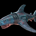 3D Rendered Mechanical Shark Featuring Colorful Intricate Patterns And Artistic Design