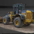 John Deere Functional Loader With Front Bucket Large Tires And Yellow Gray Body