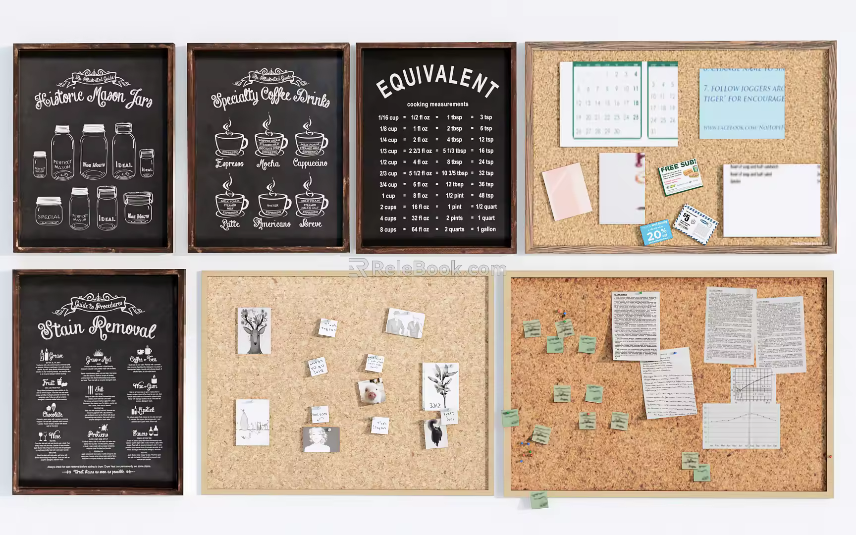 Modern Blackboard Cork Board Message Board Small Blackboard 3d model