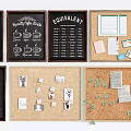 Modern Blackboard Cork Board Message Board Small Blackboard 3d model