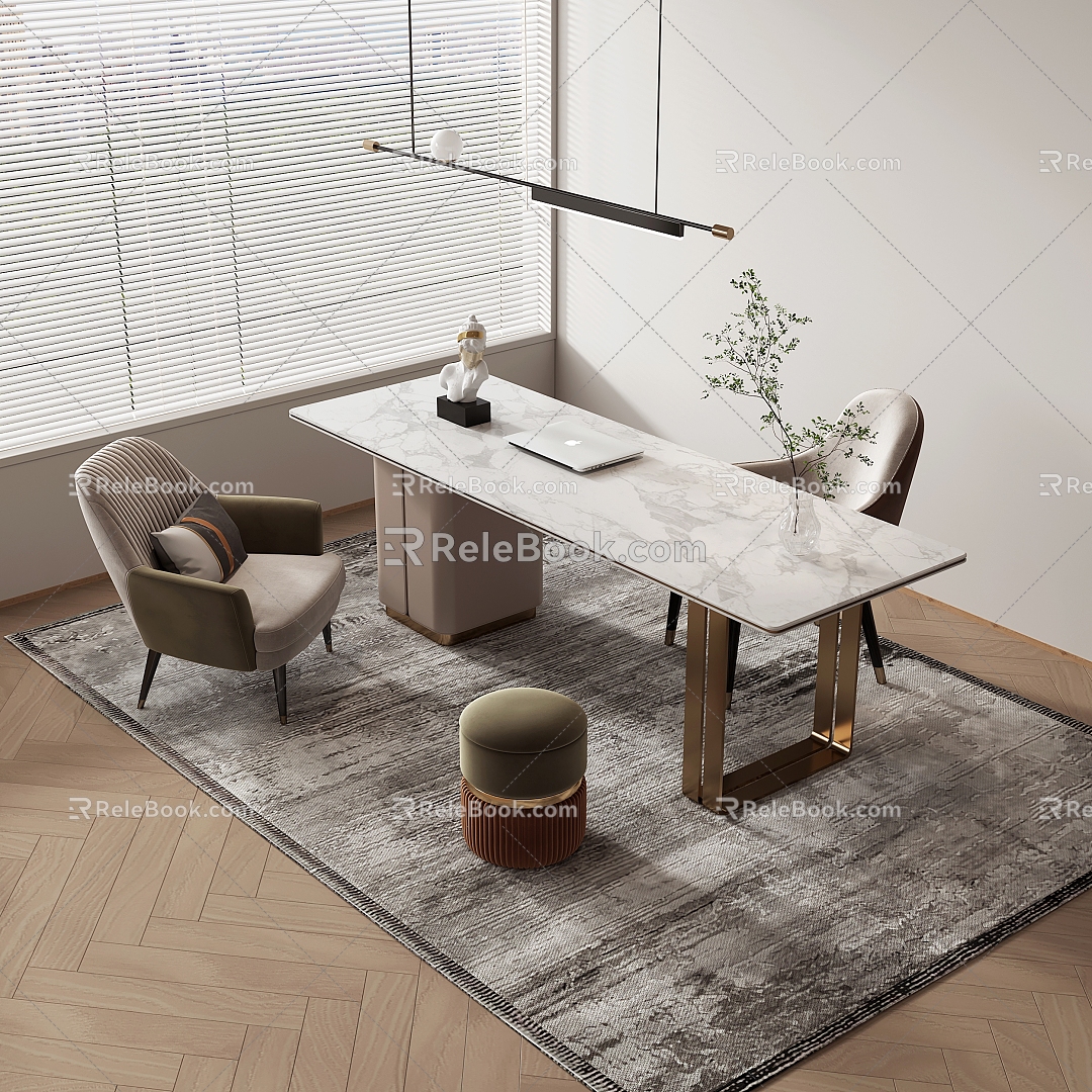 Desk and chair combination 3d model