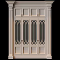 Elegant Classic Wardrobe Featuring Arched Glass Doors And Intricate Carved Patterns