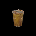 Wooden Decorative Trash Can with Lid Ideal for Home Kitchen and Bathroom Use
