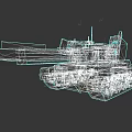 Modern Military Tank With Long Cannon Tracked Chassis 3D Rendered Model