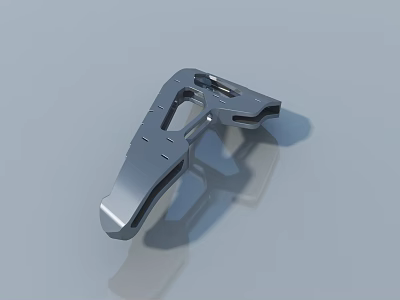 Modern Silver Metal Swing Door Hardware Fitting With Sleek Design 3d model