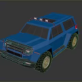 Blue Off Road SUV With Modern Design Roof Lights And Black Bumper