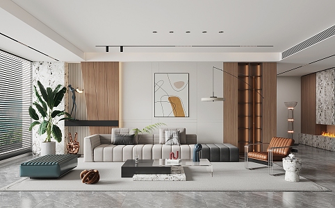 modern living room 3d model