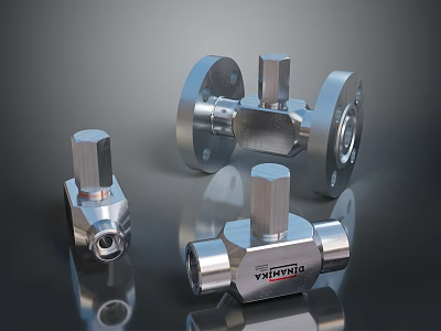 PENTAIR Industrial Stainless Steel Valves With Flange Connections And Precision Machined Design 3d model