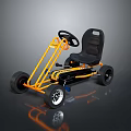 Kids Electric Toy Go Kart with Yellow Frame Black Seat and Steering Wheel