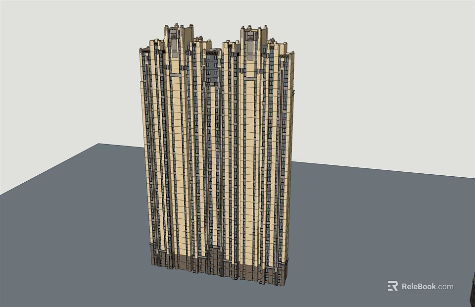 Modern High Rise Building Architecture With Sleek Exterior And Glass Window Design 3d model 