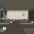 Spacious Club Yoga Room Interior With Wooden Floors Yoga Mats And Japanese Style Decor