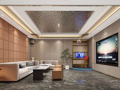 Modern KTV Room With Sofas Coffee Tables And Large TV 3d model
