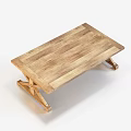 Wooden Dining Table With X Shaped Legs Simple Natural Design For Home