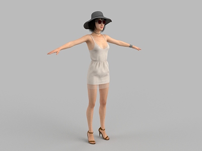 Beach Beauty Woman Beauty Woman Character Tpose Costume 3d model