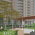 Residential Community Plan With Buildings Green Spaces And Public Areas
