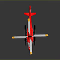 Detailed Red And White ADAC Rescue Helicopter With Yellow Tipped Rotors