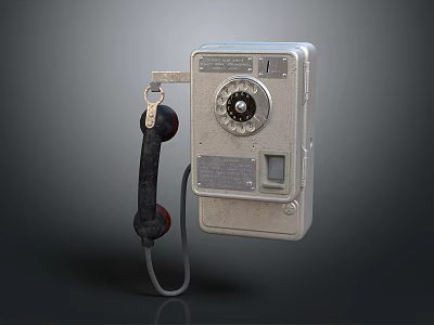 Vintage Rotary Dial Telephone With Silver Metal Body Classic Design Digital Communication Device 3d model
