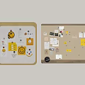 Two Wall Mounted Bulletin Boards With Colorful Notes Smiley Stickers And Icons