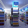 Fresh Fruit Store Interior With Well Arranged Fruit Counters And Blue Member Banners