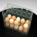 Neatly Arranged Fresh Brown and White Eggs in Transparent Plastic Egg Container