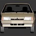 Classic Beige Car Vintage Exterior Design Shiny Surface With Floor Reflection