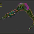 Futuristic Green Spaceship With Extended Solar Panels And Cosmic Exploration Design