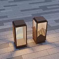 Various Styles Outdoor Lights For Outdoor Courtyard With Stone Pavement And Green Grass