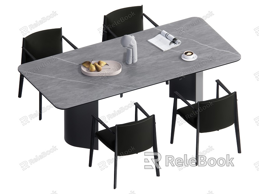 Dining table and chair combination model