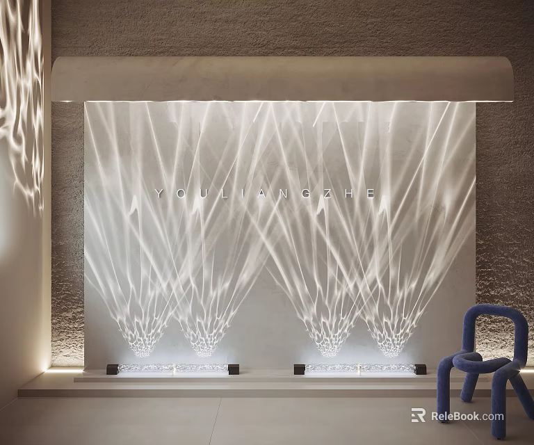 Modern Decorative Lights Creating Stunning Linear Light Projections On Wall In Contemporary Space 3d model 