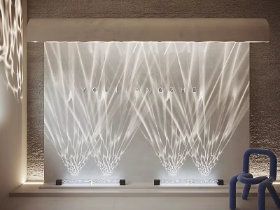 Modern Decorative Lights Creating Stunning Linear Light Projections On Wall In Contemporary Space 3d model