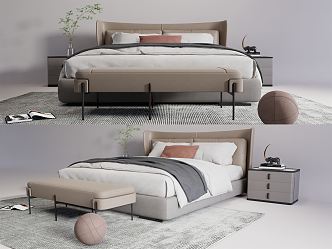 Modern Double Bed 3d model