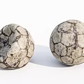 Vintage Worn And Intact Soccer Balls As Classic Sports Equipment