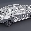 Car Chassis And Body Frame Structural Components Mechanical Design Details