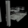 Heavy Duty Industrial Equipment With Multi Level Platforms Metal Frames And Guardrails