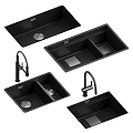 Modern Grey Kitchen Sinks With Faucet And Multiple Bowl Designs For Home Kitchens